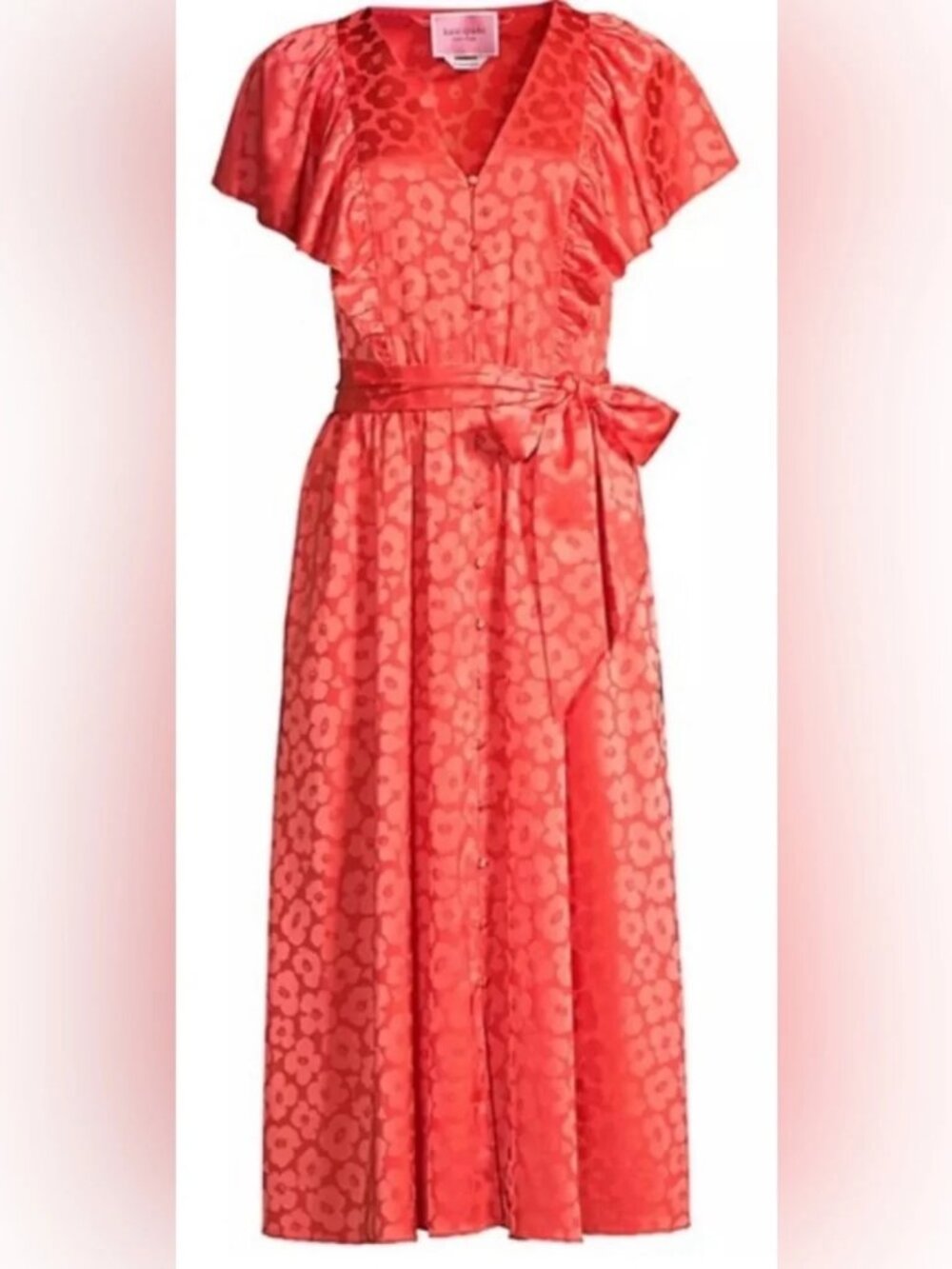 KATE SPADE Dress Orange Poppy Field Jacquard Size 0 NEW